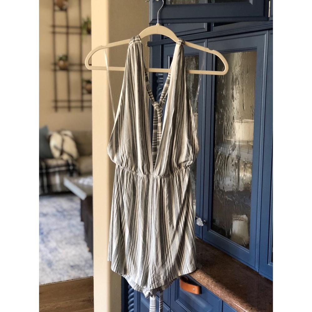 Backless Striped Romper